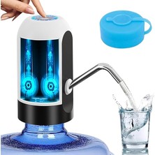 USB Şarjlı Otomatik Su Pompası | 5 Galon Damacana Uyumlu | Taşınabilir Elektrikli Su Dispenseri | Içme Suyu Otomatik Pompa (Beyaz)