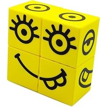 SHC4200 Küpss Manyetik Puzzle Suratlar - 4 Mıknatıslı Küp - Emojiler - Duygular