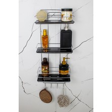 PremiumPort Şık Kristal Raflı Çok Amaçlı Krom Banyo ve Kozmetik Düzenleyici