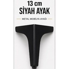 Eymen Meral Aksesuar Metal Siyah 13CM Kanepe Ayağı ve Koltuk Dolap Vestiyer Komidin Şifonyer Baza Için Uyumludur (Vidalar Dahildir)