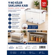 50 Litre Tekerlekli Şeffaf Saklama Kabı Kilitli Kapaklı Dayanıklı Büyük Boy
