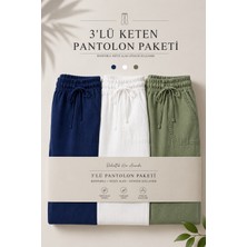 Damga 3 Adet Erkek Premium Yazlık Jogger Keten Pantolon
