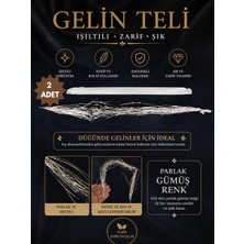 Aktar Halil 2 Parlak Gümüş Rengi Gelin Teli Çile Zarif Tasarım 45 cm Uzunluk