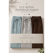 Damga 3 Adet Erkek Premium Yazlık Jogger Keten Pantolon