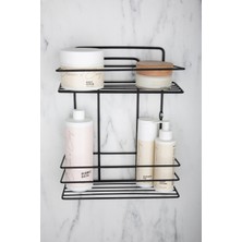 PremiumPort Paslanmaz Çift Katlı Banyo Düzenleyici, Yapışkanlı ve Şık Tasarım