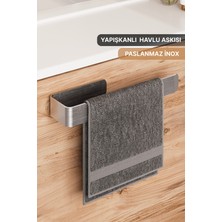 PremiumPort Pratik ve Şık Yapışkanlı Paslanmaz Çelik Banyo Havlulukaskısı