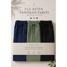 Damga 3 Adet Erkek Premium Yazlık Jogger Keten Pantolon
