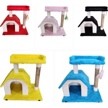 Jolly Üst Oturmalı Tırmalamalı Kedi Evi Mor Beyaz