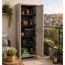 Csb Store 4 Raflı Çok Amaçlı Plastik Dolap – Balkon, Banyo ve Bahçe Için Dayanıklı Organizer