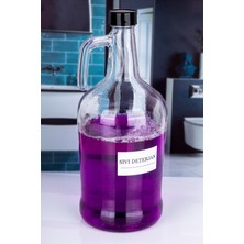 PremiumPort Şeffaf Cam Sıvı Deterjan Şişesi 3 Lt, Şık ve Kullanışlı Tasarım