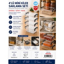 4’lü Mini Kiler Saklama Kabı Seti 0.30L Kilitli Şeffaf Bpa’sız Organizer