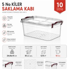 10 Litre Kilitli Şeffaf Saklama Kabı Dayanıklı Plastik Kiler Dolap Organizer Çok Amaçlı