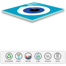 PremiumPort Cam Gider Kapağı Nazar Boncuğu 4'lü Takım 15CM x 15CM