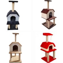 Jolly 3 Katlı Tırmalamalı Kedi Evi (43X56X90CM) Mavi Beyaz