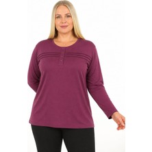 Döne Gözübek Kadın Giyim Uzun Kollu Mevsimlik Anne Penyesi Düğme Detaylı Bluz