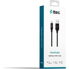 Ttec Alumicable Usb-A - Lightning Şarj ve Data Kablosu Dayanıklı Alüminyum Başlık 2DK16 iPhone Uyumlu Lyon Tech