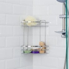 PremiumPort Iki Katlı Şık ve Pratik Duş Rafı, Alanı Verimli Kullanmanızı Sağlar