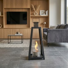 Starfire Bio Lantern L Siyah Taşınabilir Bioethanol Şömine – Dumansız, Kokusuz