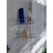 PremiumPort Şık Metalik Köşe Banyo Rafı 2'li Set, Modern Tasarım