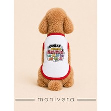 Monivera Yeni Sezon Yazlık 0nlar Arkadan Havlarlar Baskılı Renkli Biyeli Köpek Kıyafeti - Atleti (%100 Pamuk Penye)