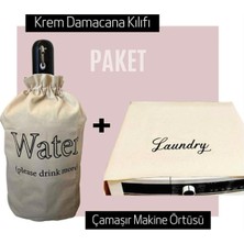 PremiumPort Pratik Krem Damacana Kılıfı ve Çamaşır Makinesi Örtüsü Seti
