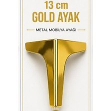 Eymen Meral Aksesuar Metal Gold 13CM Ayak Kanepe Ayağı ve Koltuk Dolap Vestiyer Komidin Şifonyer Baza Için Uyumludur (Vidalar Dahildir)