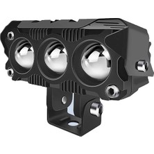 Astraled 2 Adet LED Spot Işık ve Sarı Beyaz Projektör Lens 3 Gözlü Dikdörtgen Baykuş LED Off Road Lamba Motosiklet