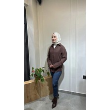 La Carte Yandan Damla Taş Işlemeli Mom Jeans Pantolon Yt Kahve Tint 0291