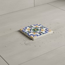 PremiumPort Şık Dekoratif Doğal Taş Gider Kapağı 10X10 cm Banyo ve Balkon Için