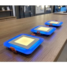 Cnl Kare Sıva Altı LED Spot Aydınlatma 6 Watt Çift Renk 3 Kademe Mavi Günışığı Gece Lambası Armatür