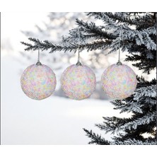 My Balli Store Yılbaşı Süsü Renkli Şekerli 3'lü Top 8 cm