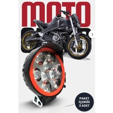 Astraled 2 Adet 2 Modlu Motosiklet LED Far Takımı – Flash Modu - Beyaz Işık (12V)