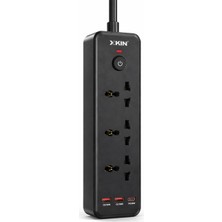 Xkin 2500W Akım Korumalı Priz 6’lı USB-C PD 30W Hızlı Şarj