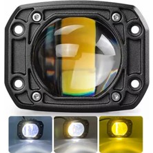 Astraled 2 Adet 18W Uyumlu Çift Renk Gömme Montaj Sarı Beyaz 8 cm 4 Modlu Off Road LED Lamba