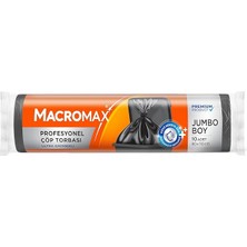 CetKing Max Profesyonel Çöp Torbası Jumbo Boy (80X110 Cm) 10 Adet, Ultra Dayanıklı Kalın Siyah Endüstriyel Poşet