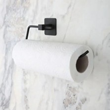 PremiumPort Paslanmaz Siyah Metal Rulo Havluluk Aparatı, Pratik ve Şık Tasarım