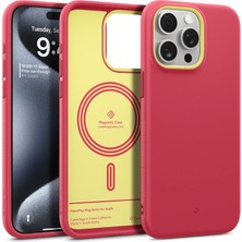 CetKing Caseology iPhone 15 Pro ile Uyumlu Kılıf Nano Pop Mag Magsafe Özellikli Magenta Lychee - ACS06933