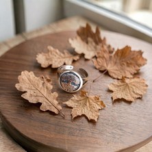 Sevil Gülgün Atelier El Yapımı Bronz Yüzük - Hayat Ağacı, Lotus, Kedi, Kirpi ve Üçlü Döngü (Triskele)