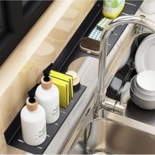 PremiumPort Çift Katlı Metal Banyo ve Mutfak Düzenleyici Şampuan Rafı, 50 cm