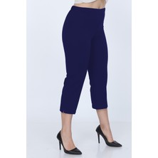 Gül Moda Lacivert Kumaş Kapri Büyük Beden G010