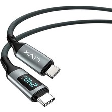 CetKing Thunderbolt 4 Type C To Type C 240W Hızlı Şarj 8K@60Hz Görüntü Aktarımı 40GBPS Veri Transferi Pd3.1 LED Göstergeli 1.5 Metre Örgülü Kablo ARD-015 (1.5 Metre)