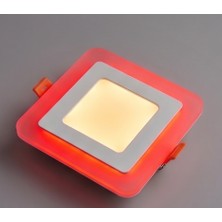 Cnl Kare Sıva Altı LED Spot Aydınlatma 6 Watt Çift Renk 3 Kademe Kırmızı Günışığı Gece Lambası Armatür