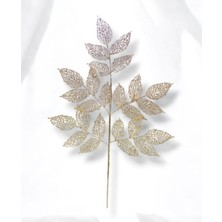 My Balli Store Yılbaşı Süsü Simli Dantel Yaprak Bronz 86 cm