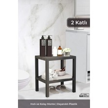 PremiumPort 2 Katlı Ombeg Çok Amaçlı Plastik Saksılık ve Kitlik Siyah