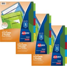 Avery Big Tab Iki Cepli Plastik Ayırma Duvarı, 3 Set 5 Bölmeli 3 Set 5 Bölmeli 3 Set 5 Tablet Merhre