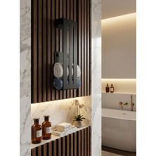 PremiumPort Dikey Metal Havlu Düzenleyici, Mat Siyah Vidalı Çoklu Havluluk, Modern Banyo Aksesuarı