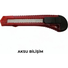 Aksu Maket Bıçagı 18MM Ekonomik Geniş Gövde Kırmızı Renk Plastik