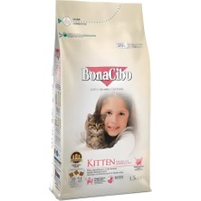 BonaCibo Yavru Kedi Maması 1.5 kg Tavuklu Hamsi ve Pirinç Eşliğinde Düşük Tahıllı Premium Kalite
