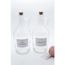 PremiumPort Mantar Kapaklı 1500ML Yumuşatıcı ve Sıvı Deterjan Şişesi