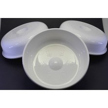 PremiumPort 3 Adet Beyaz Plastik Hamam ve Sauna Kaplıca Tası, 20 cm Çap, 5 cm Yükseklik